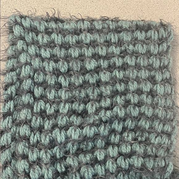Chunky Knit Infinity Scarf in Teal and Gray - Picture 2 of 4